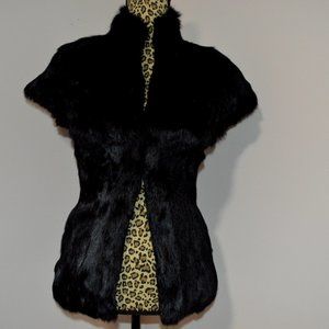 Adrienne Landau  Fur Short Sleeve Jacket